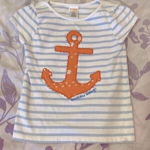 Gymboree Striped Floral Anchor Tee size 2T